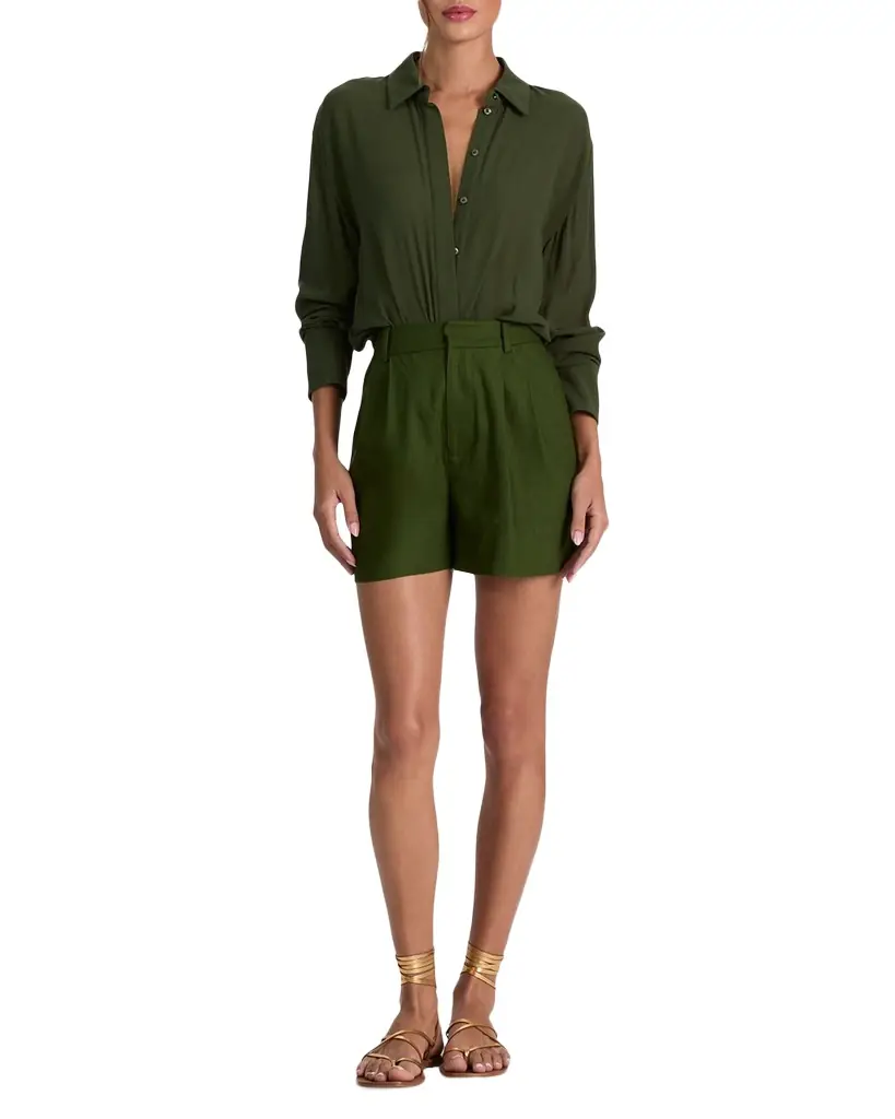 ALICE + OLIVIA Conry Relaxed Linen Shorts