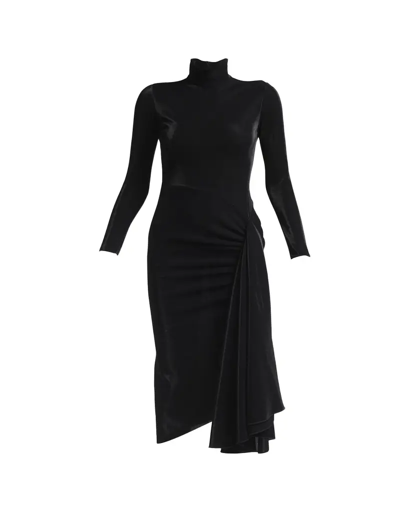 Giorgio Armani Draped Iridescent Jersey Midi Dress