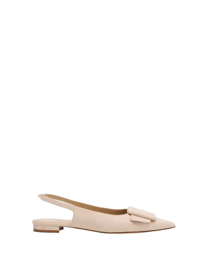 Manolo Blahnik Maylura Suede Slingback Ballerina Flats