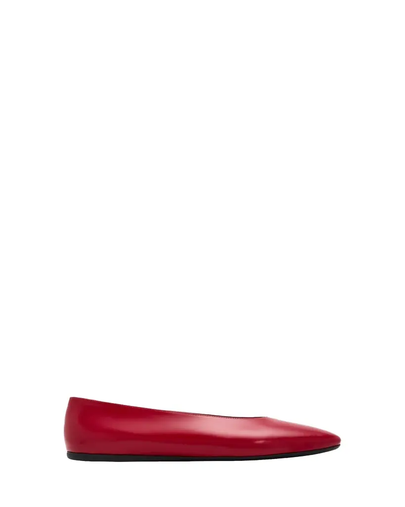Prada Brushed Leather Ballerina Flats