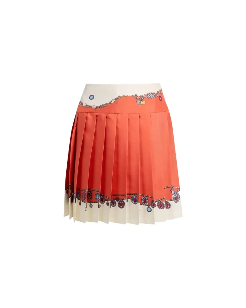 Versace Printed Silk Twill Skirt