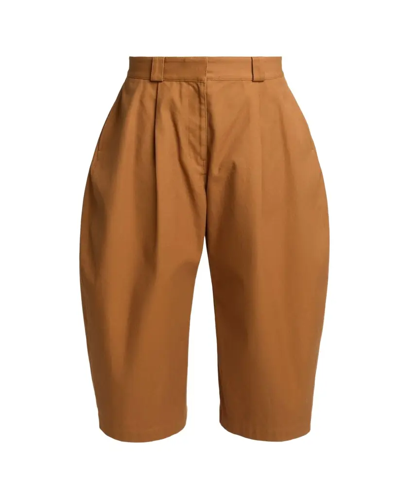 Balenciaga Pleated Barrel-Leg Ankle Bermuda Pants