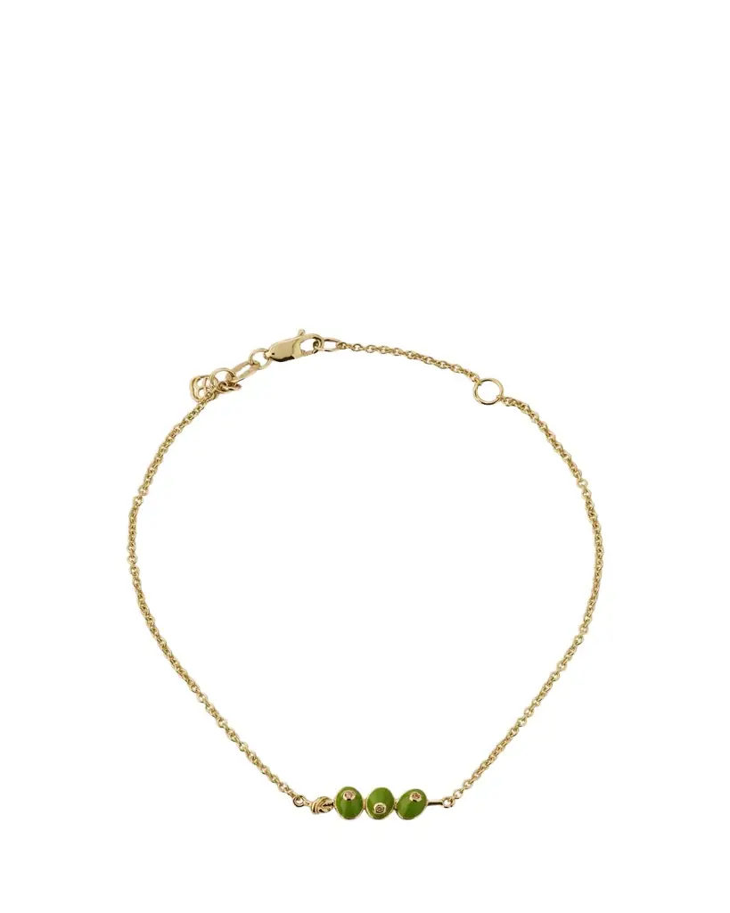 Sydney Evan 14K Three Olives Fixed Bracelet