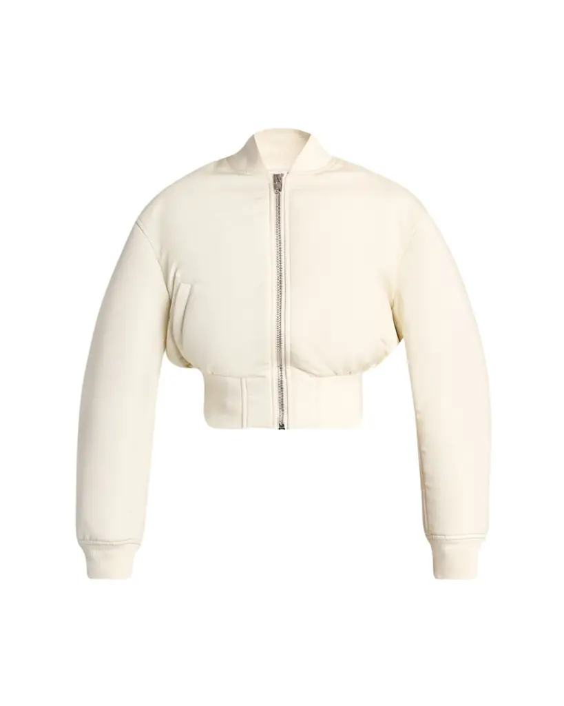Balenciaga Padded Faille Crop Bomber Jacket