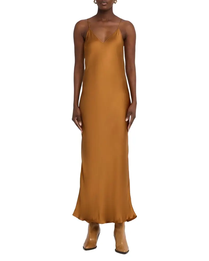 Isabel Marant Nevana Satin Backless Maxi Slip Dress - Women's Clothing