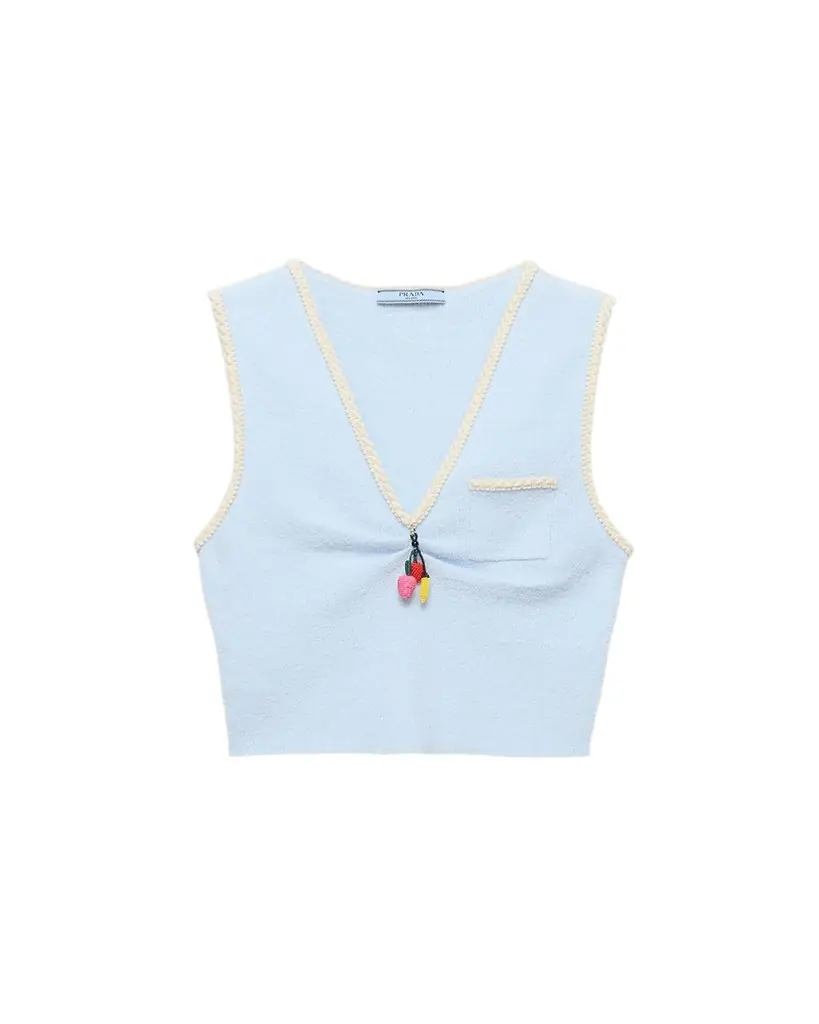 Prada Cotton Boucle Crop Top