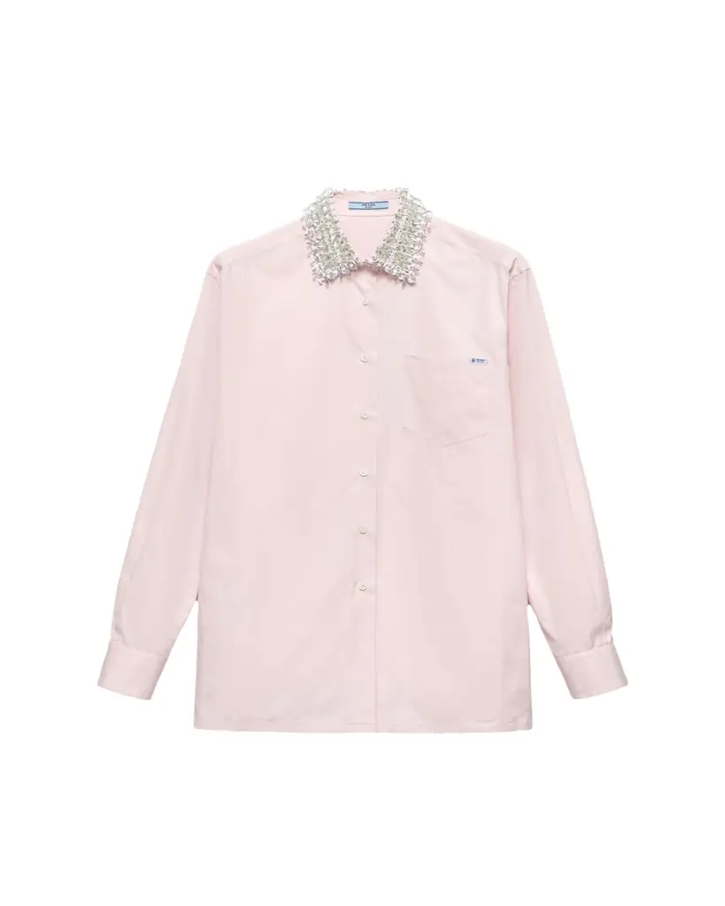 Prada Embroidered Poplin Shirt