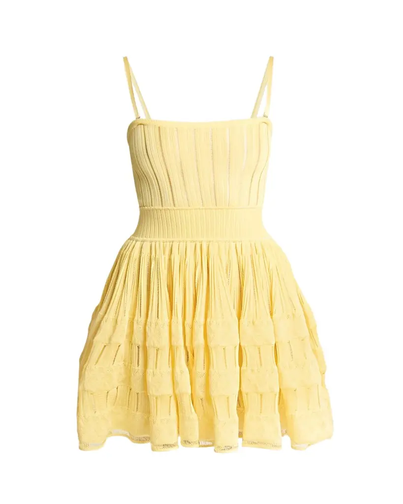 ALAIA A-Line Crinoline Mini Dress with Removable Straps