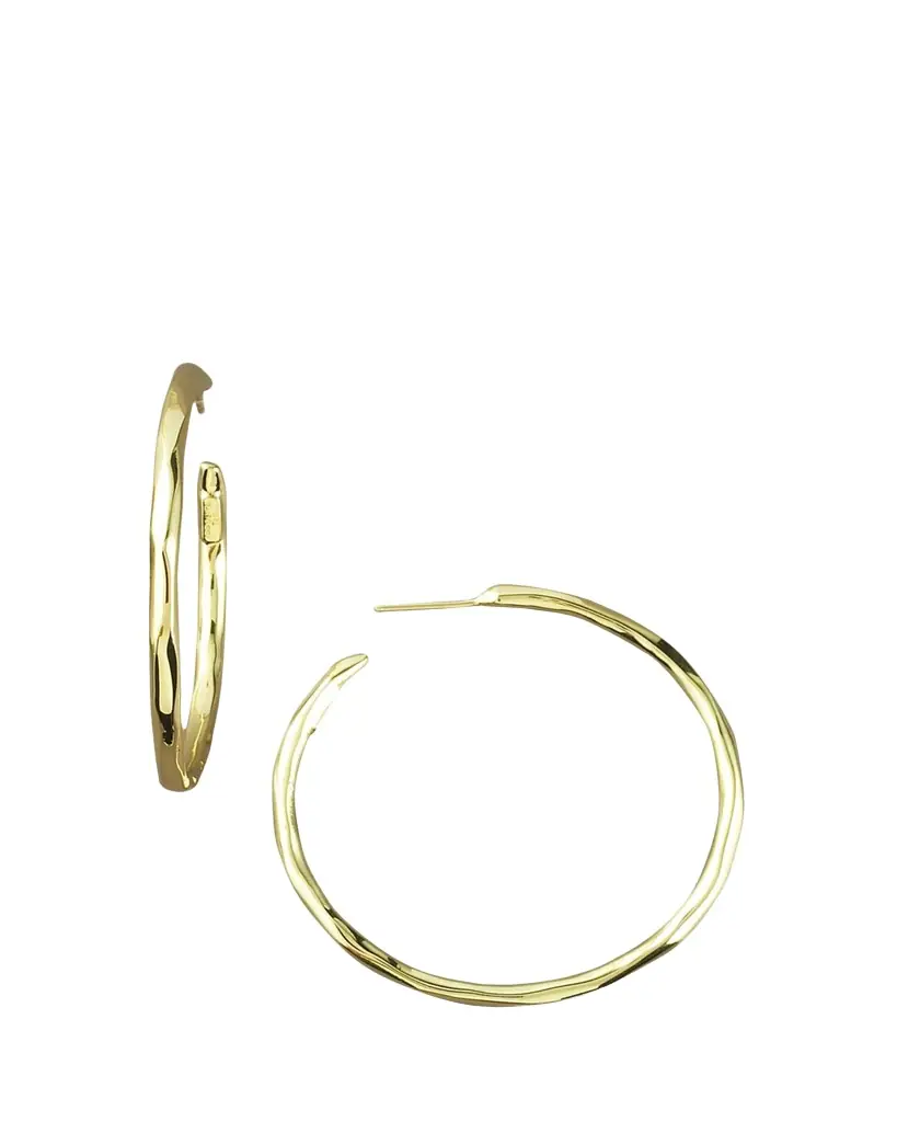 Ippolita Large Faceted Hoop Earrings in 18K Gold