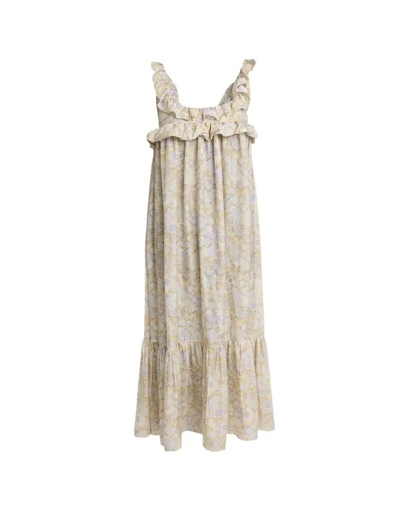 Chloe Painted Flowers Silk Maxi Dress