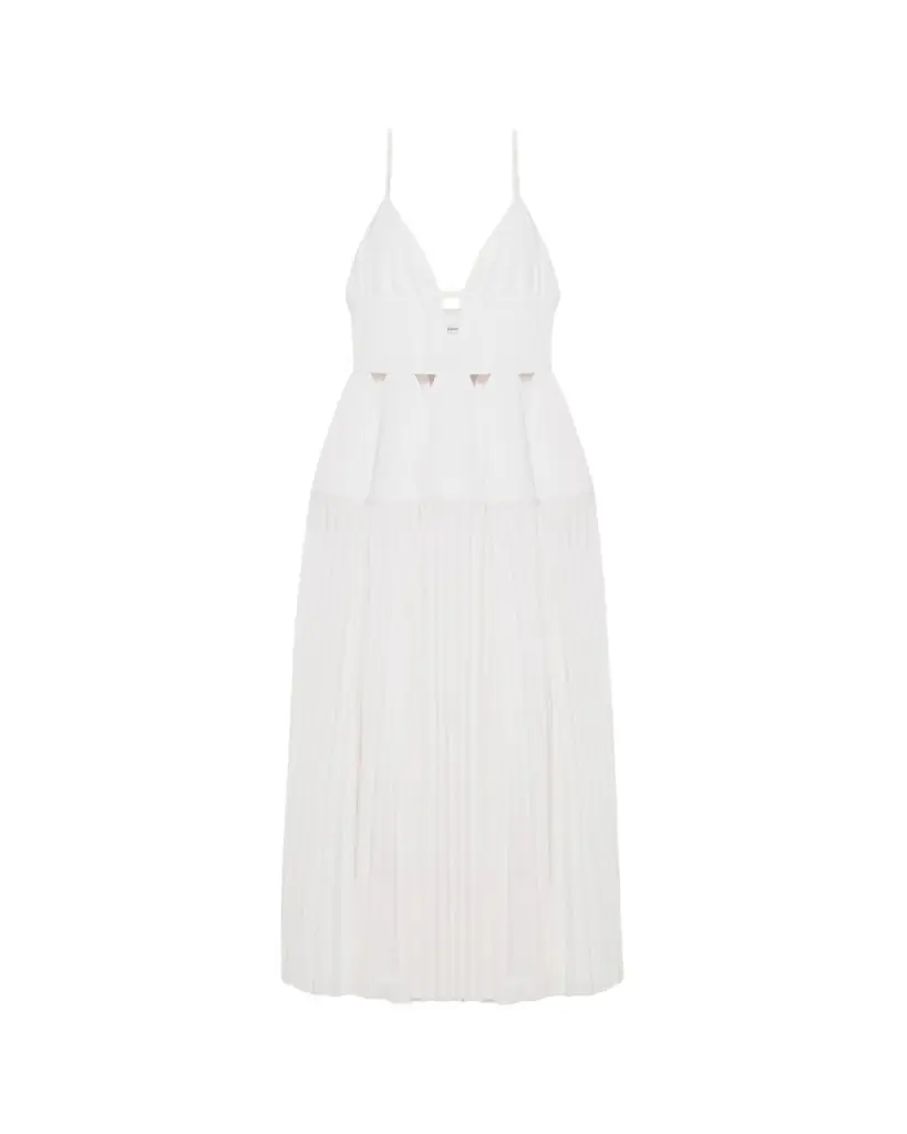 SIMKHAI Selene Pleated Cotton Gown
