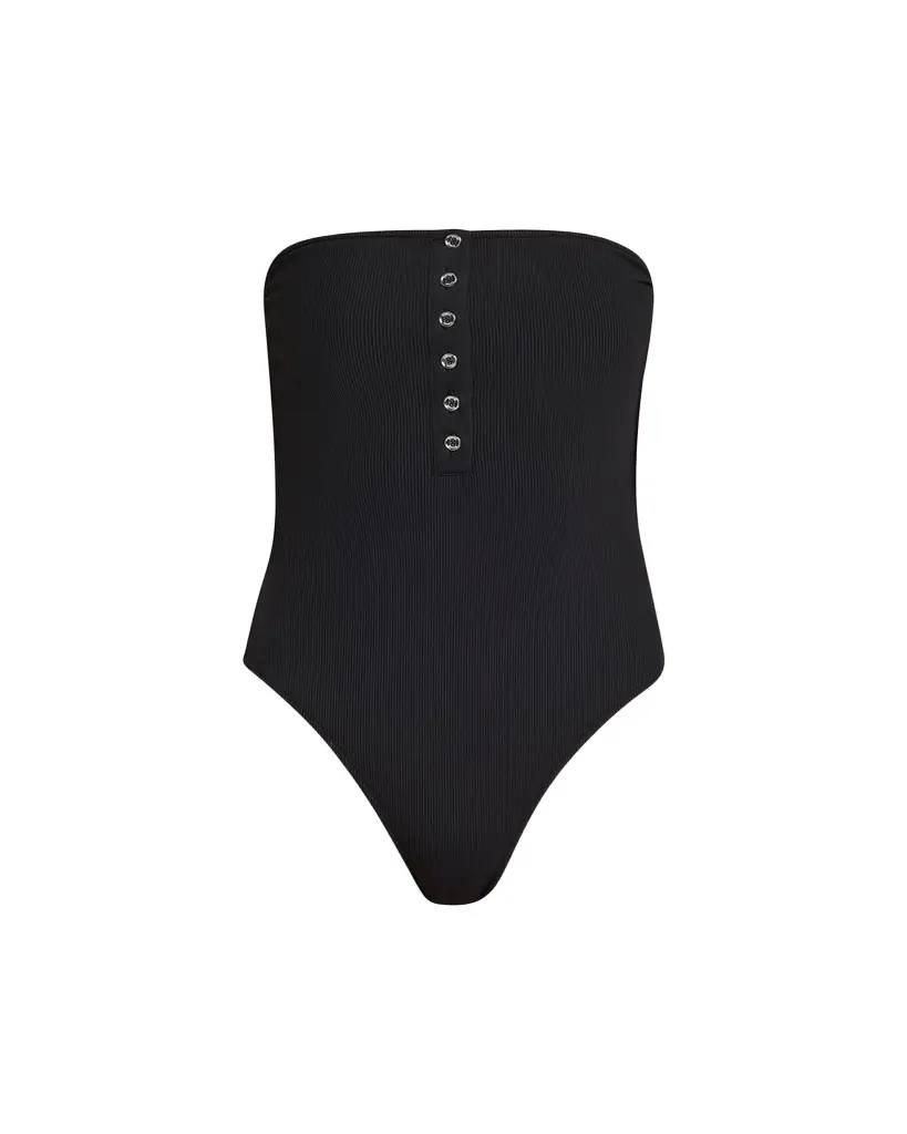 Toteme Ribbed Strapless One-Piece Swimsuit