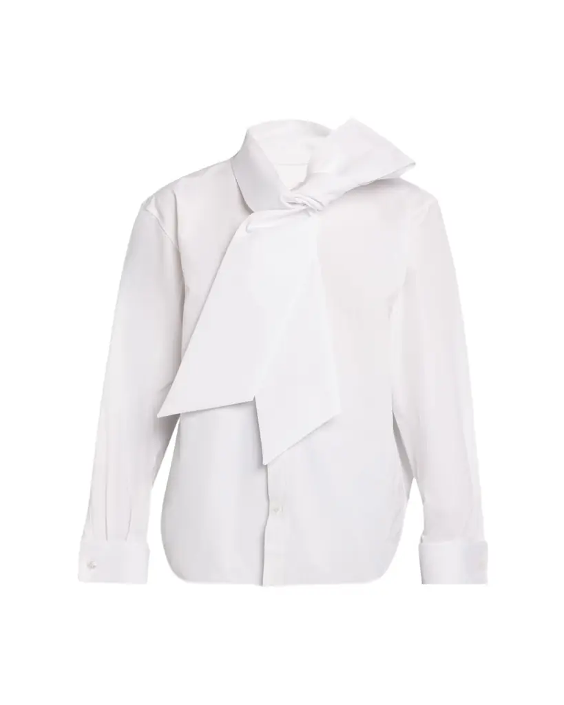 Saint Laurent Bow-Detail Cotton Poplin Blouse