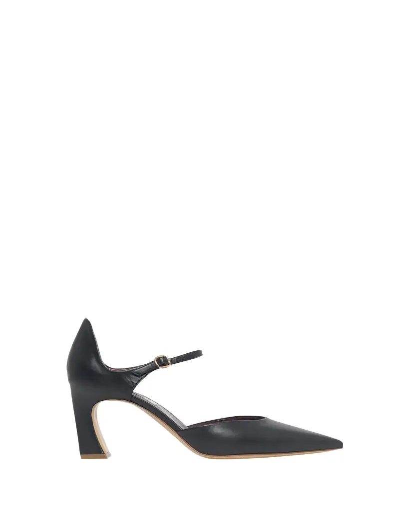 Gabriela Hearst 75mm Devil Leather Ankle-Strap Pumps
