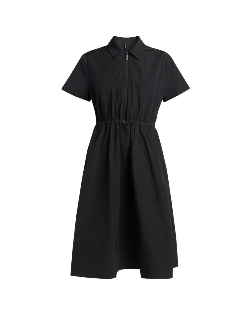 Moncler Short-Sleeve Nylon Midi Dress