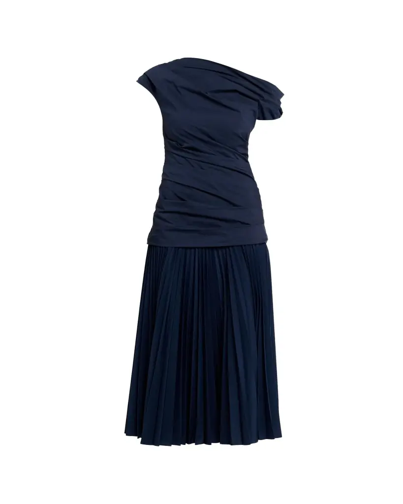 SIMKHAI Ammalie Mixed-Media Midi Dress