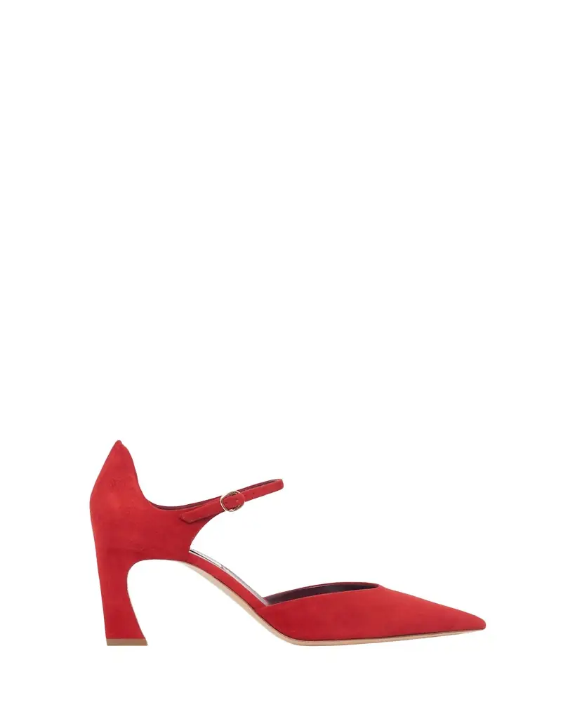 Gabriela Hearst 75mm Devil Suede Ankle-Strap Pumps