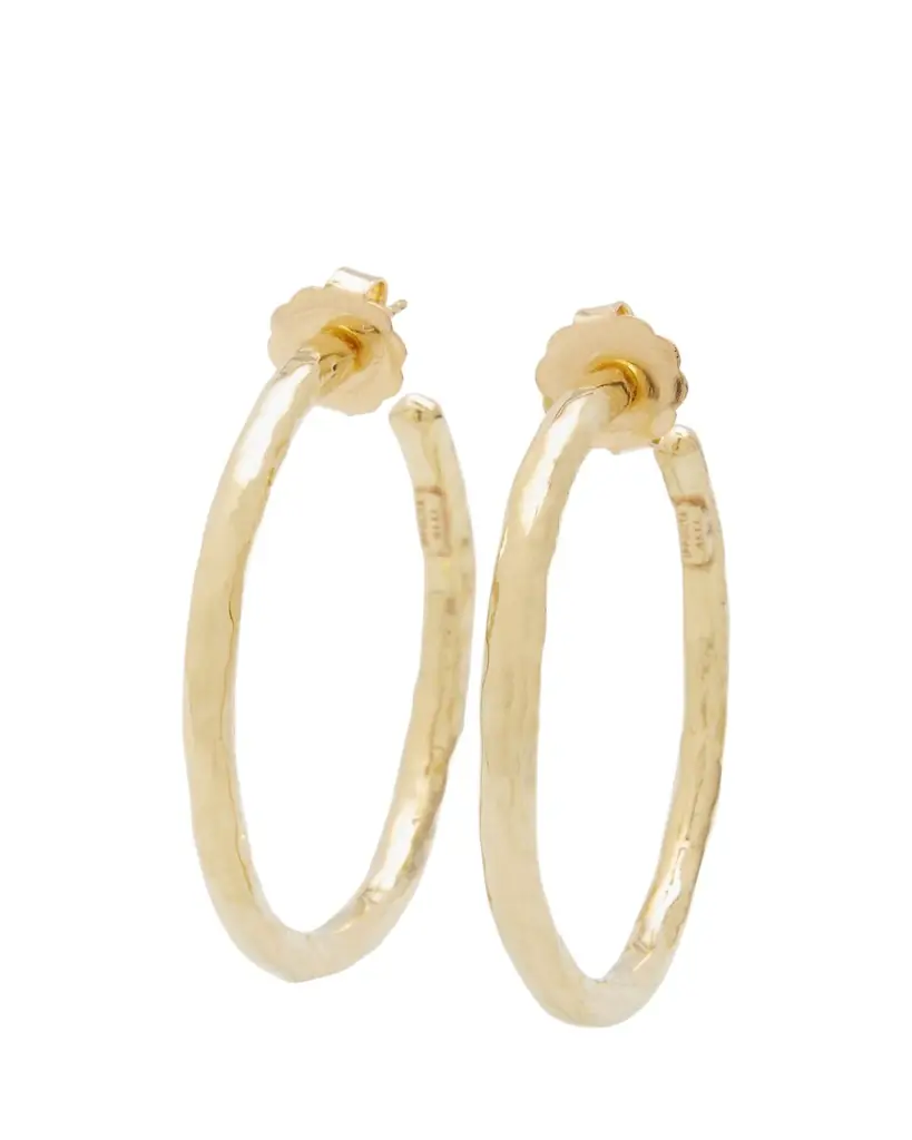 Ippolita Medium Hammered Hoop Earrings in 18K Gold