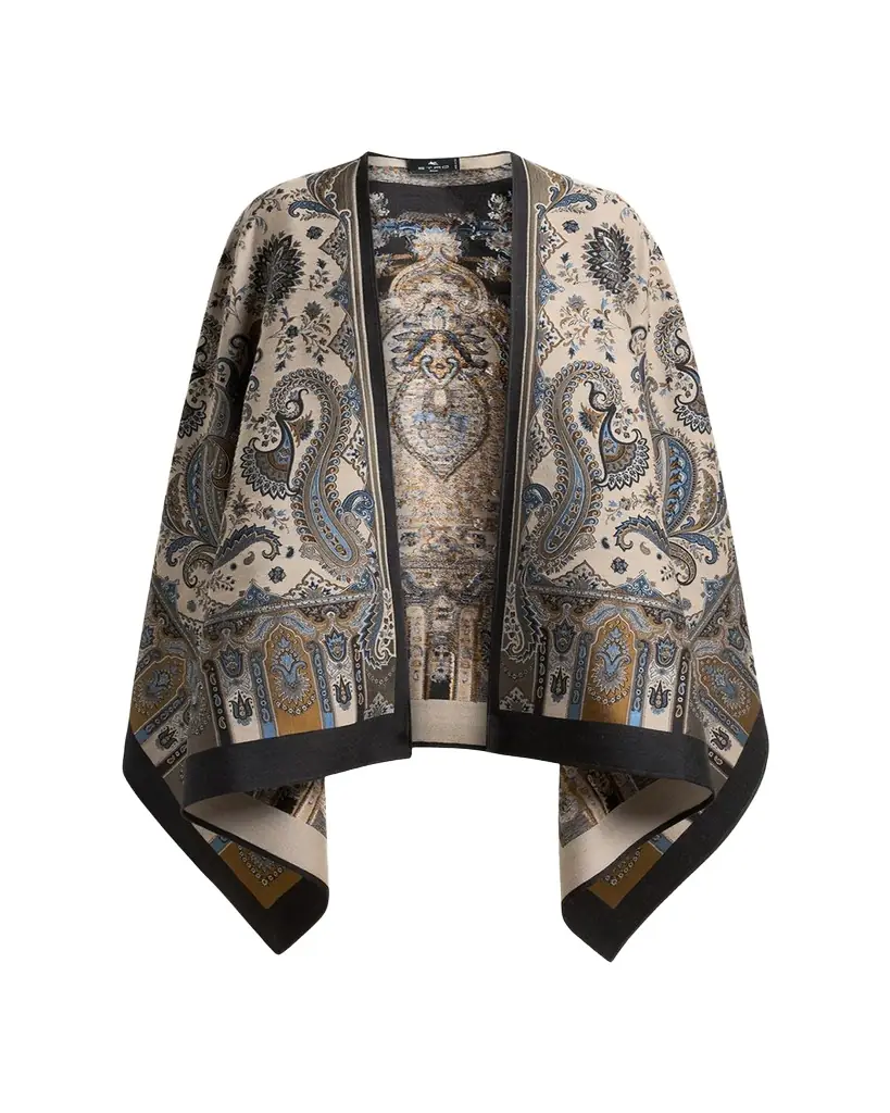 Etro Paisley Wool-Blend Cape