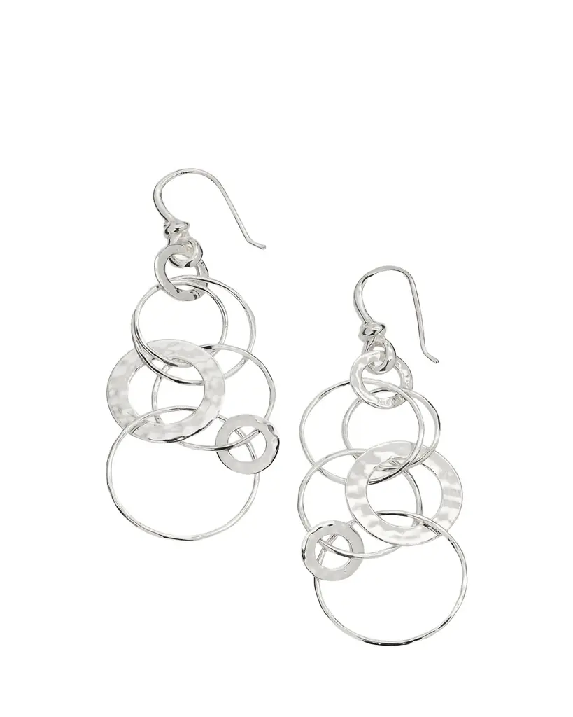 Ippolita Medium Hammered Jet Set Drop Earrings in Sterling Silver