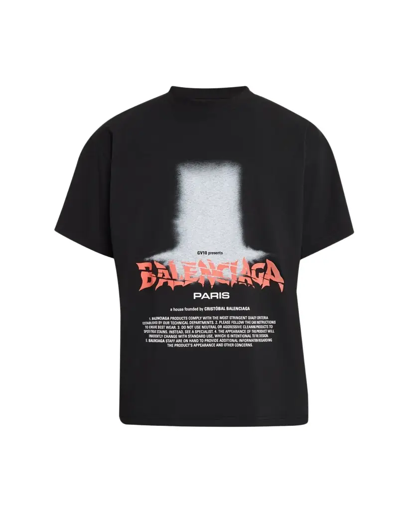 Balenciaga Men's Logo Graphic Cotton Jersey T-Shirt