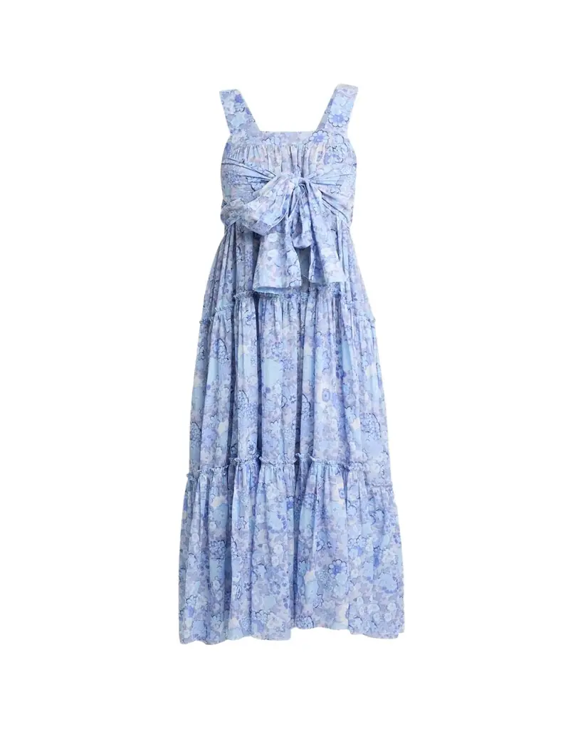 Chloe Painted Flowers Cotton Maxi Dress