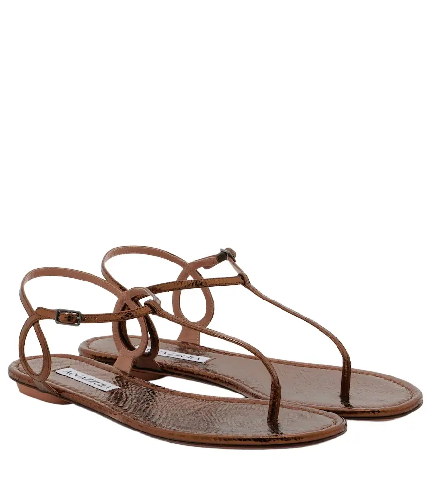 Aquazzura Almost Bare leather thong sandals