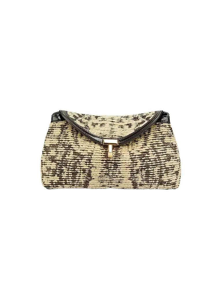 Toteme Women's T-Lock Mini Paisley Clutch - Black