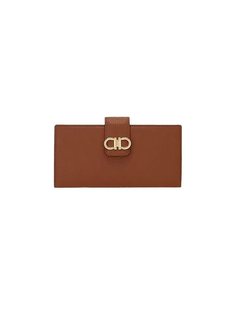 FERRAGAMO Women's Gancini Leather Continental Wallet - New Cognac - Women's Accessories