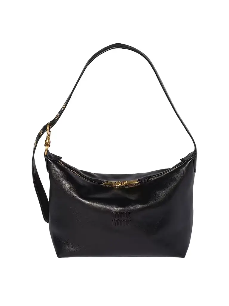 Miu Miu Women's Spirit Nappa Leather Shoulder Bag - Black - Women's Bags