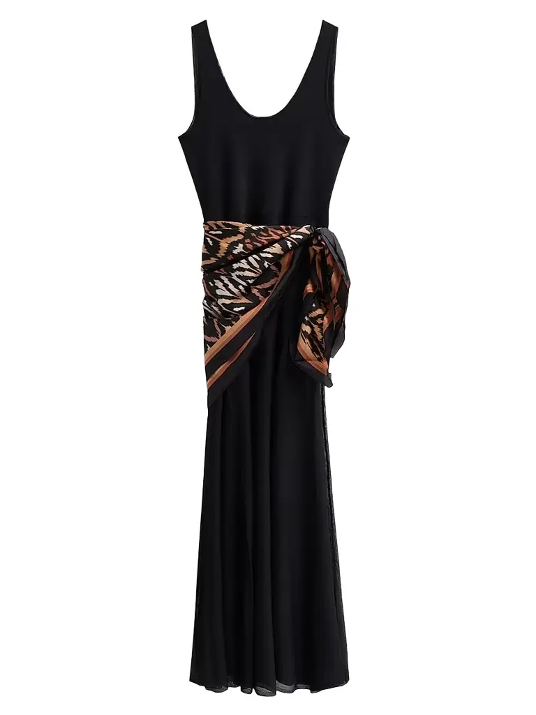 Zimmermann Women's Aster Silk Scarf Maxi Dress - Black Print - Women's Clothing