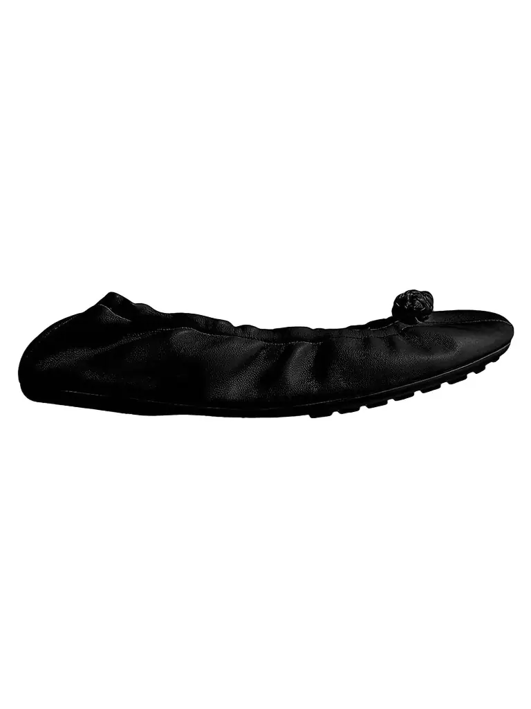Bottega Veneta Women's Fantasmina Leather Ballet Flats - Black