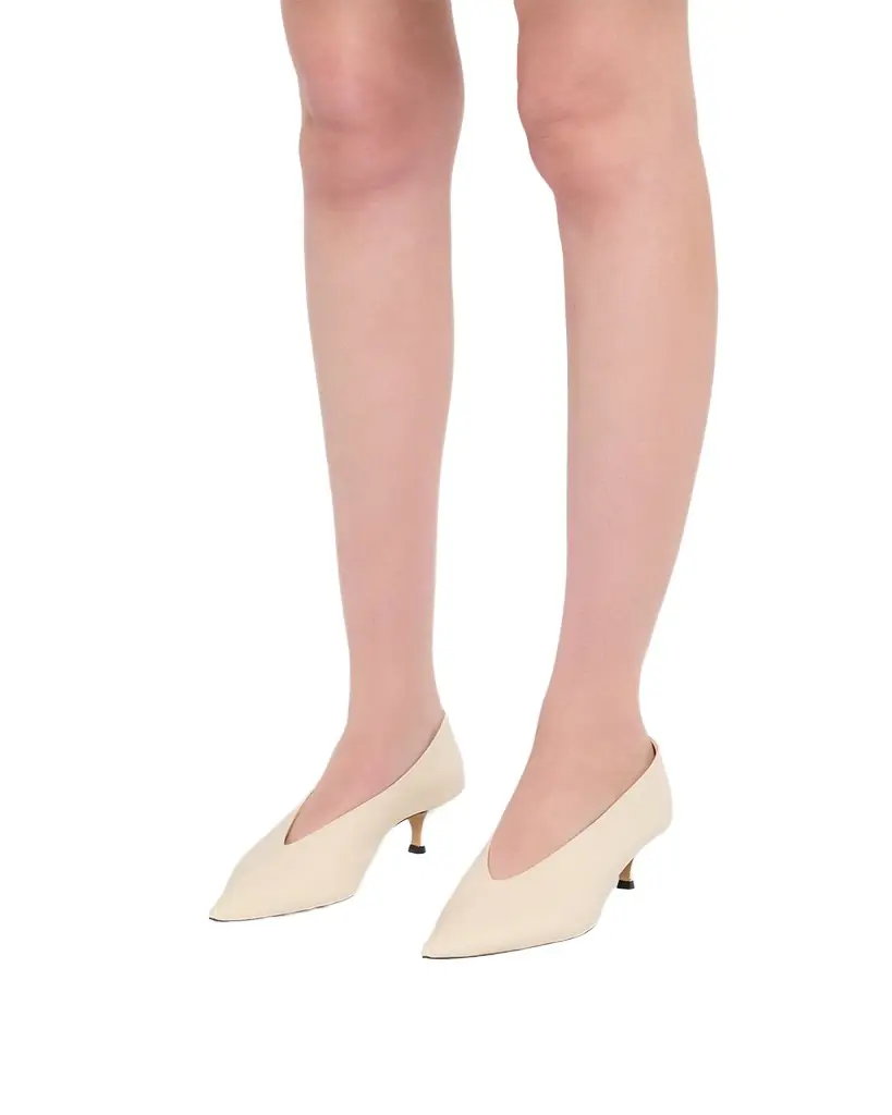 Le Monde Beryl 50mm Babouche Leather Kitten-Heel Pumps - Women's Shoes