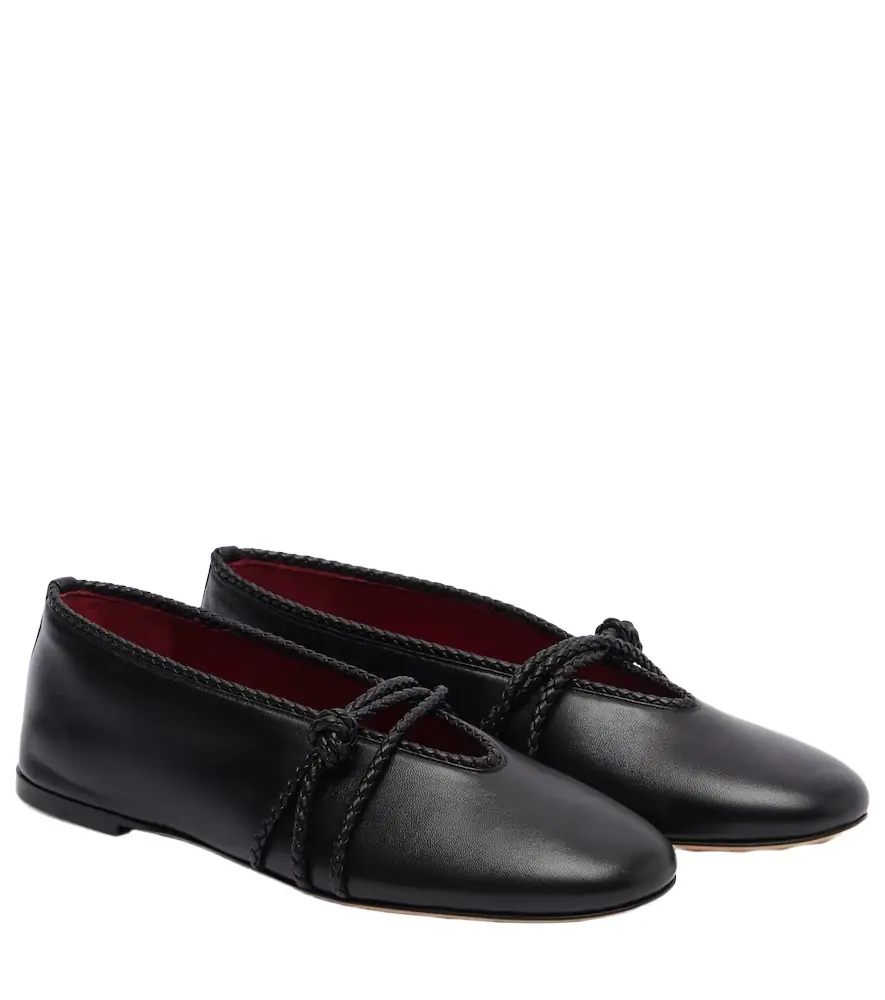 Bottega Veneta Rosa Knot leather ballet flats