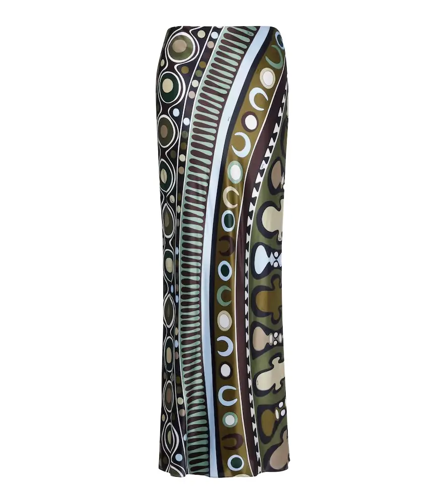 Pucci Soleil silk satin maxi skirt