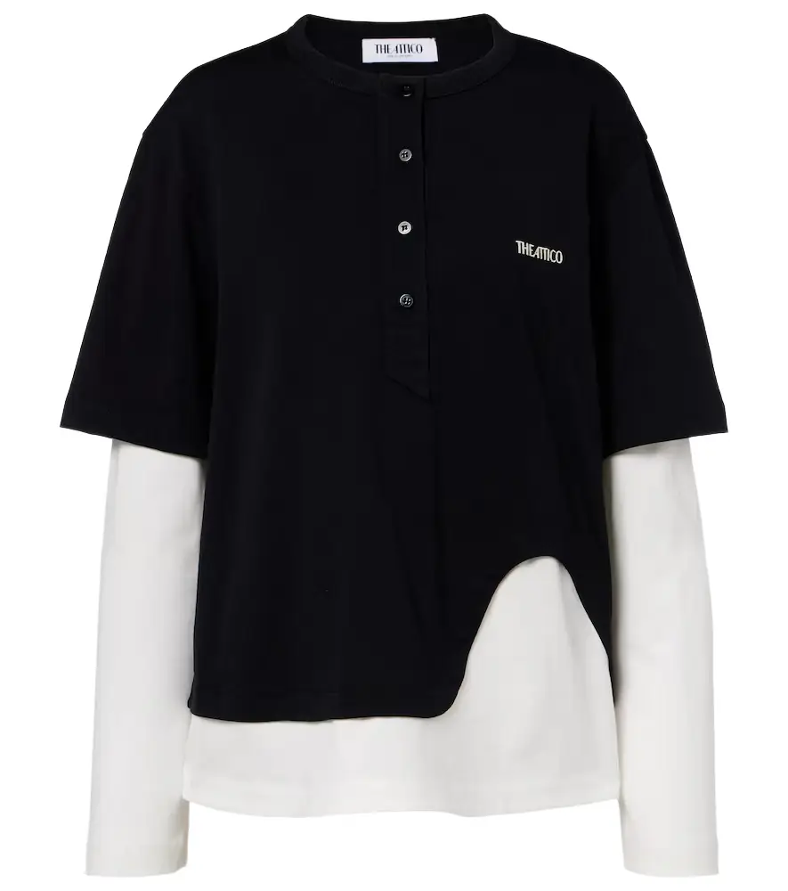 The Attico Layered cotton jersey T-shirt