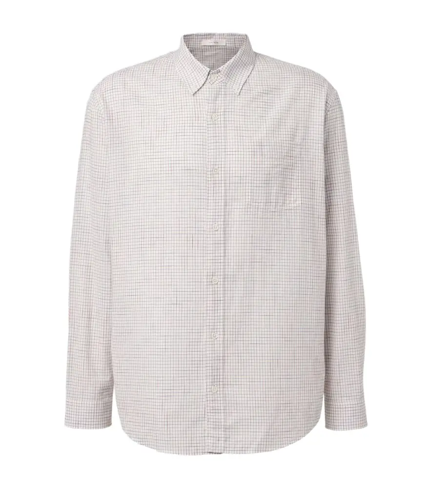 The Row Pompeo checked cotton chambray shirt