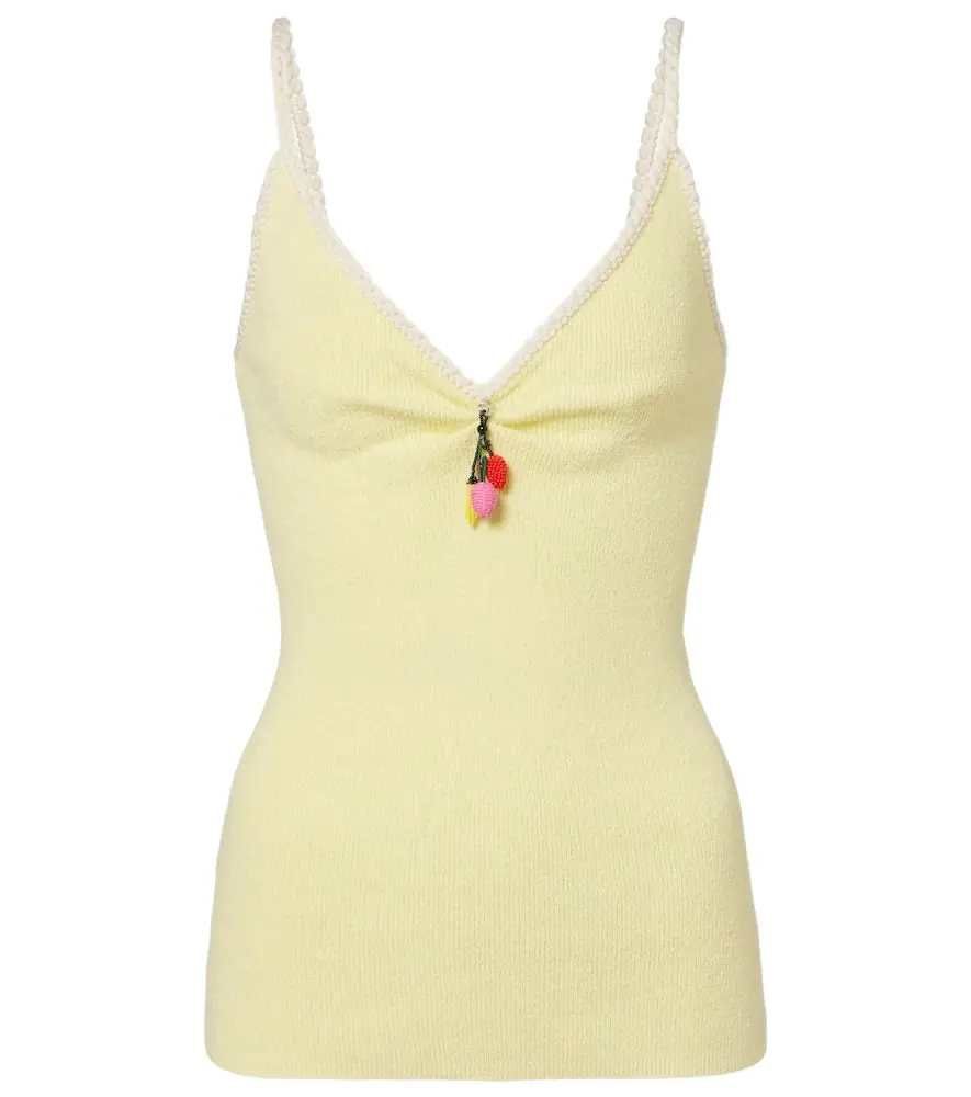 Prada Embellished cotton-blend bouclé top