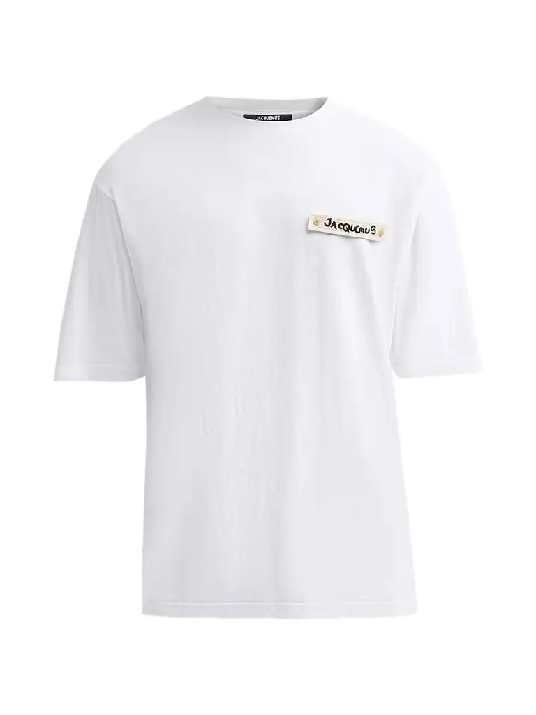 Jacquemus Men's Le T-Shirt Plage - Beige Knitted Patch White
