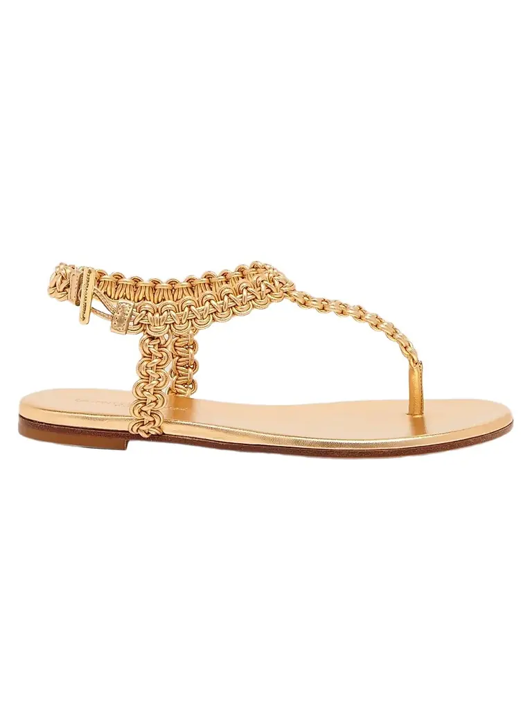 Gianvito Rossi Women's Woven Leather Flat Sandals - Meko Mekong