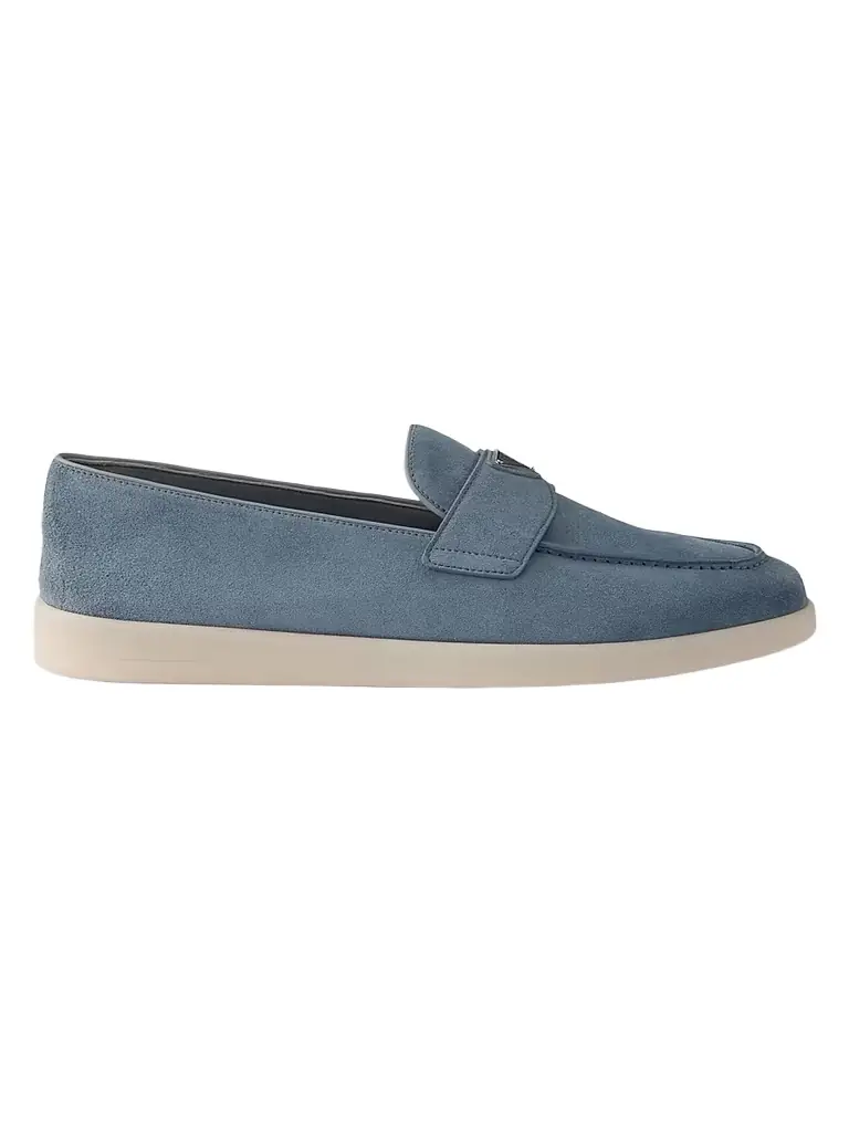 Prada Men's Suede Loafers - Blue Grey