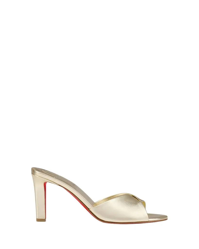 Christian Louboutin 85mm Fanny Metallic Leather Slide Sandals