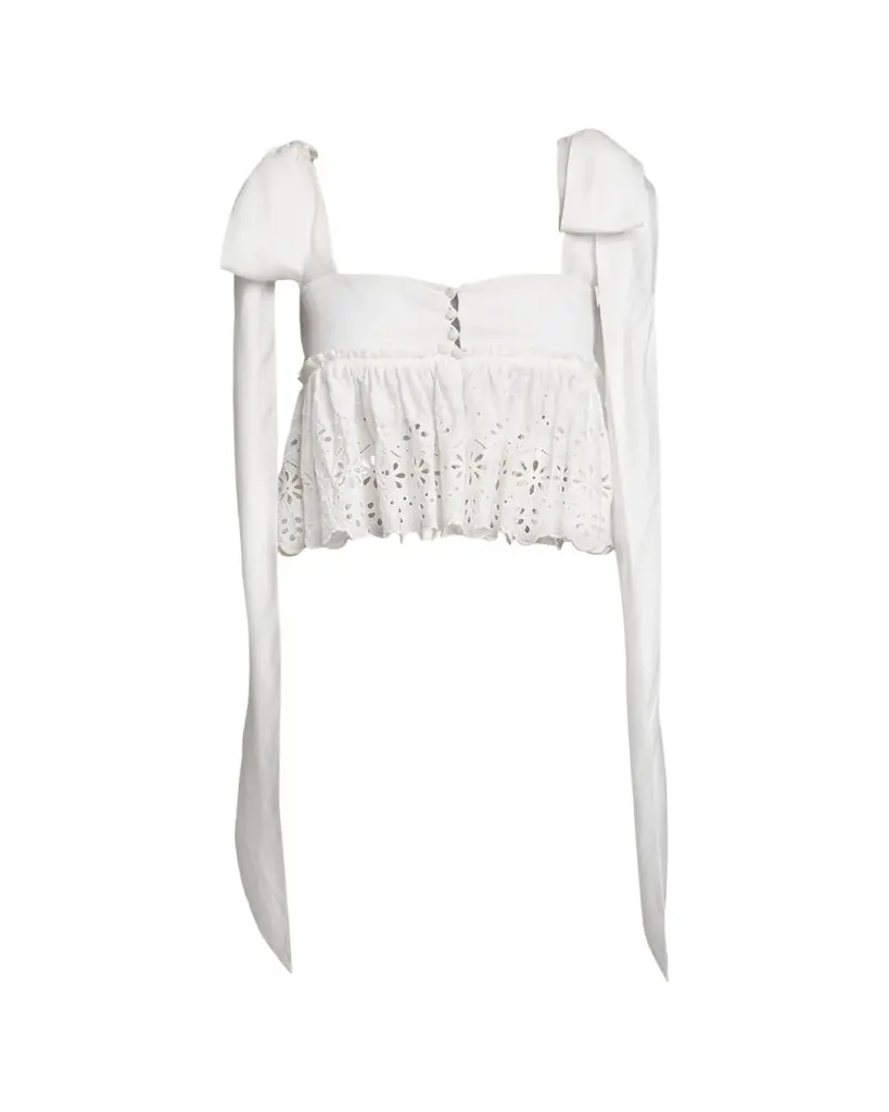 Chloe Soft Cotton Eyelet Top