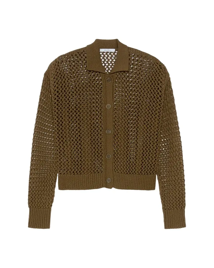 Max Mara Net Knit Collared Cardigan