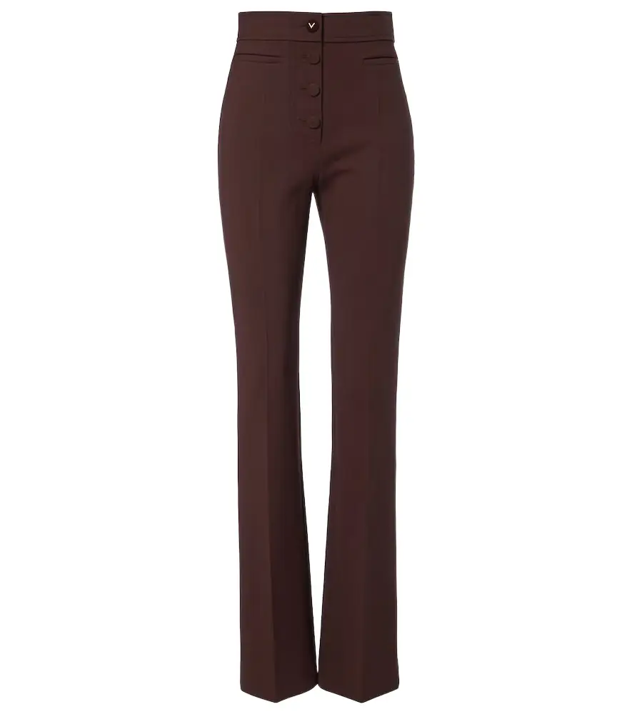 Valentino VGold wool-blend straight pants