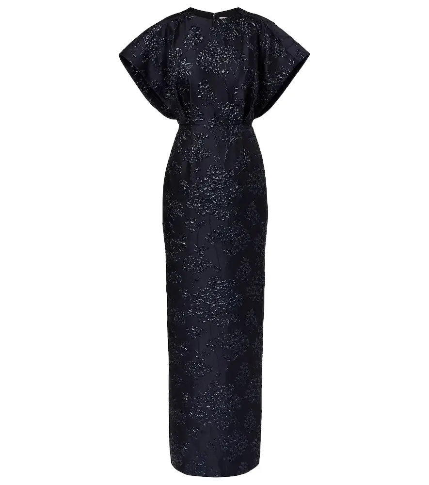 Carolina Herrera Fan floral jacquard gown