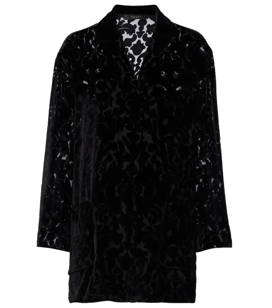 Gucci Floral devoré velour shirt