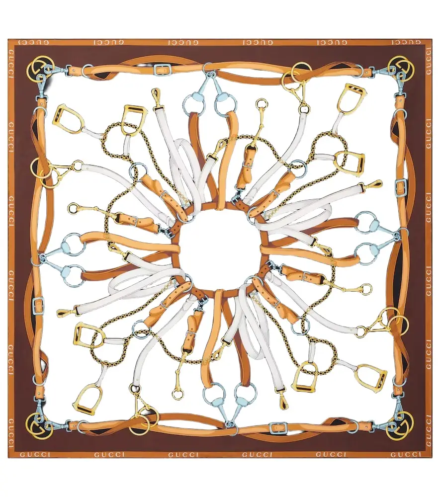 Gucci Printed silk twill scarf