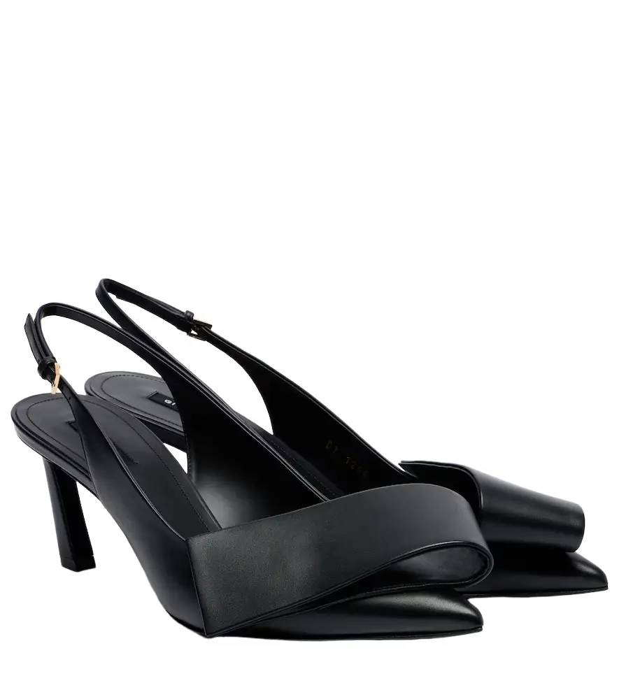 Givenchy Twisted Ribbon leather slingback pumps