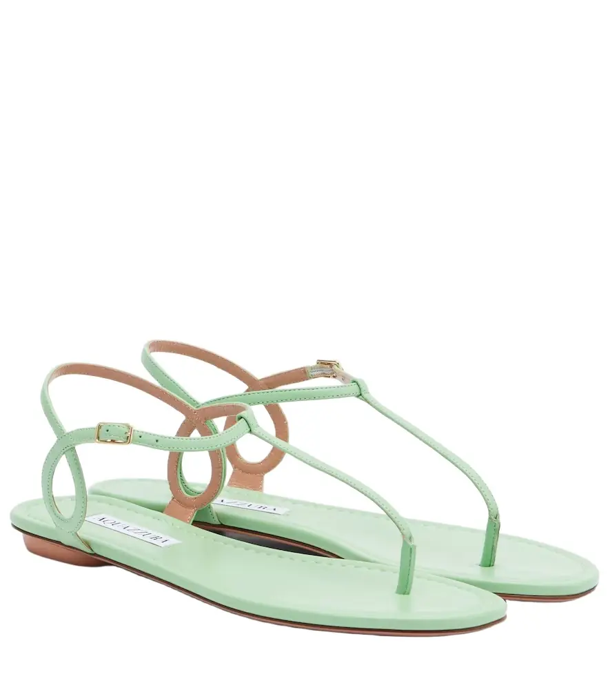 Aquazzura Almost Bare leather thong sandals